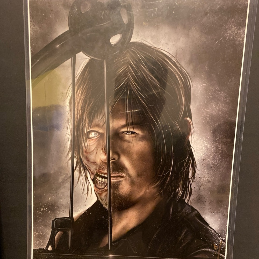 Daryl Dixon “Norman Reedus” The Walking Dead Original Art‎ Print Signed Sleeved